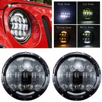 

For UAZ4x4 Jungle Lada4x4 urban Niva 7"LED H4 headlight motor lamps headlamp for Jeep JK TJLJ Land Rover Defender Suzuki Samurai