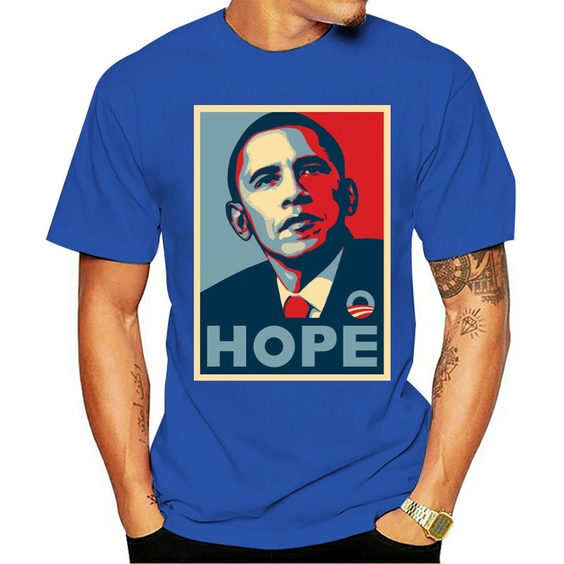 

new Men tshirt Barack Obama Hope Poster Classic T Shirt Printed T-Shirt