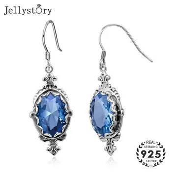 

Jellystory Fashion Silver 925 Earrings Jewellery with Sapphire Gemstones Drop Earrings for Women Wedding Party Gifts Wholesales