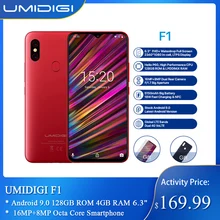 UMIDIGI F1 Android 9,0 128 Гб rom 4 Гб ram 6," FHD Helio P60 5150 мАч большая батарея 18 Вт Быстрая зарядка 16 Мп+ 8 Мп восьмиядерный смартфон