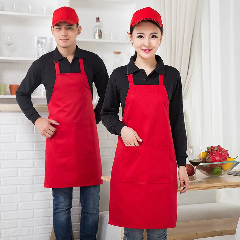 Apron printed LOGO white apron supermarket hot pot shop fruit shop tea shop catering hotel work apron