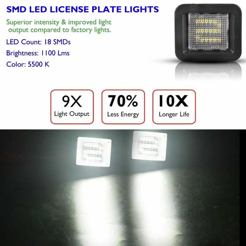 5500K светодиодный фонарь 18-SMD автомобильный комплект номерного знака бампер для Ford F-150
