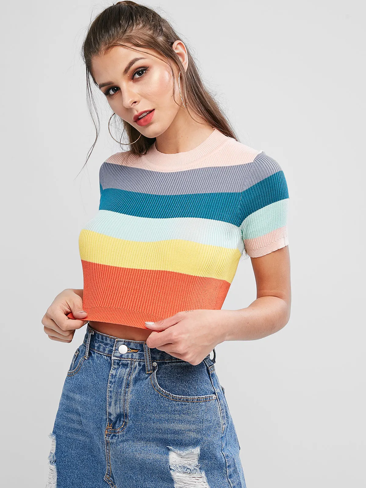 rainbow color shirt womens