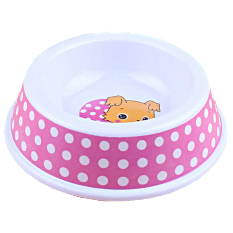 Pet Dog Bowl Cat Food Grade Plastic Small Feeding Apparatus Printing Cute Animal Circle / 5PCS | Дом и сад