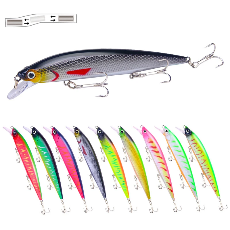 1 PCS 14cm/18.3g Big Minnow Fishing Lures Wobblers Crankbaits Jerkbaits Artificial Hard Baits Hooks 3D Eyes for Carp | Спорт и