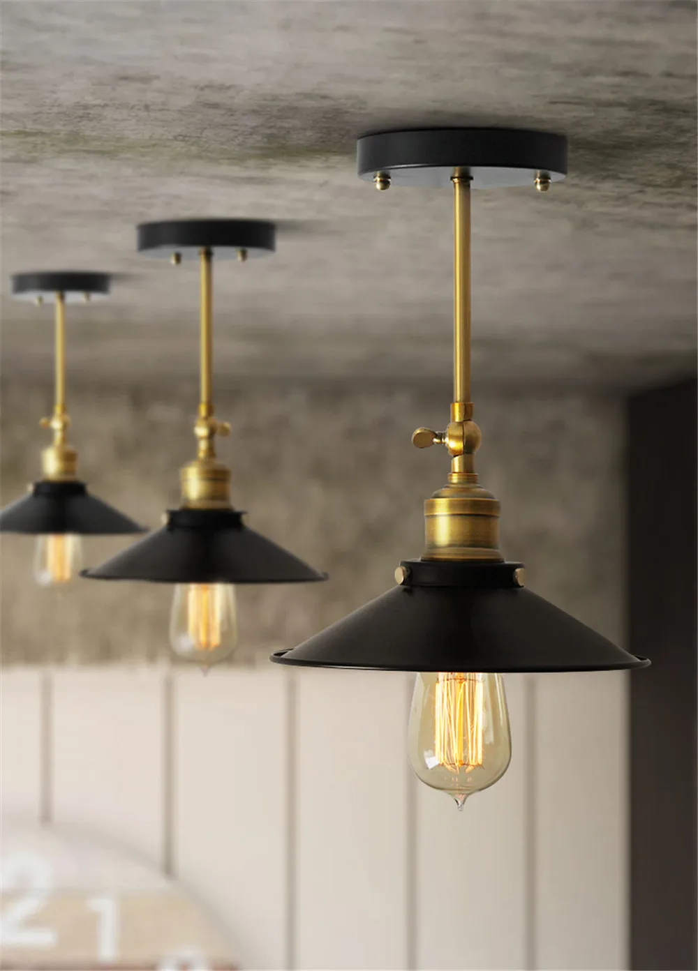 Luz de Teto Vingtage Ferro Moderno Ângulo Ajustável Lâmpada Sala Estar Quarto Bar Loja Contemporânea Luminária Decoração Led 3 Luzes de teto