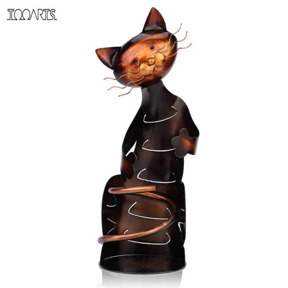 

Iron Sculpture Cat Shaped Wine Holder Wine shelf Metal Sculpture Practical Home decoration Interior decoration Crafts