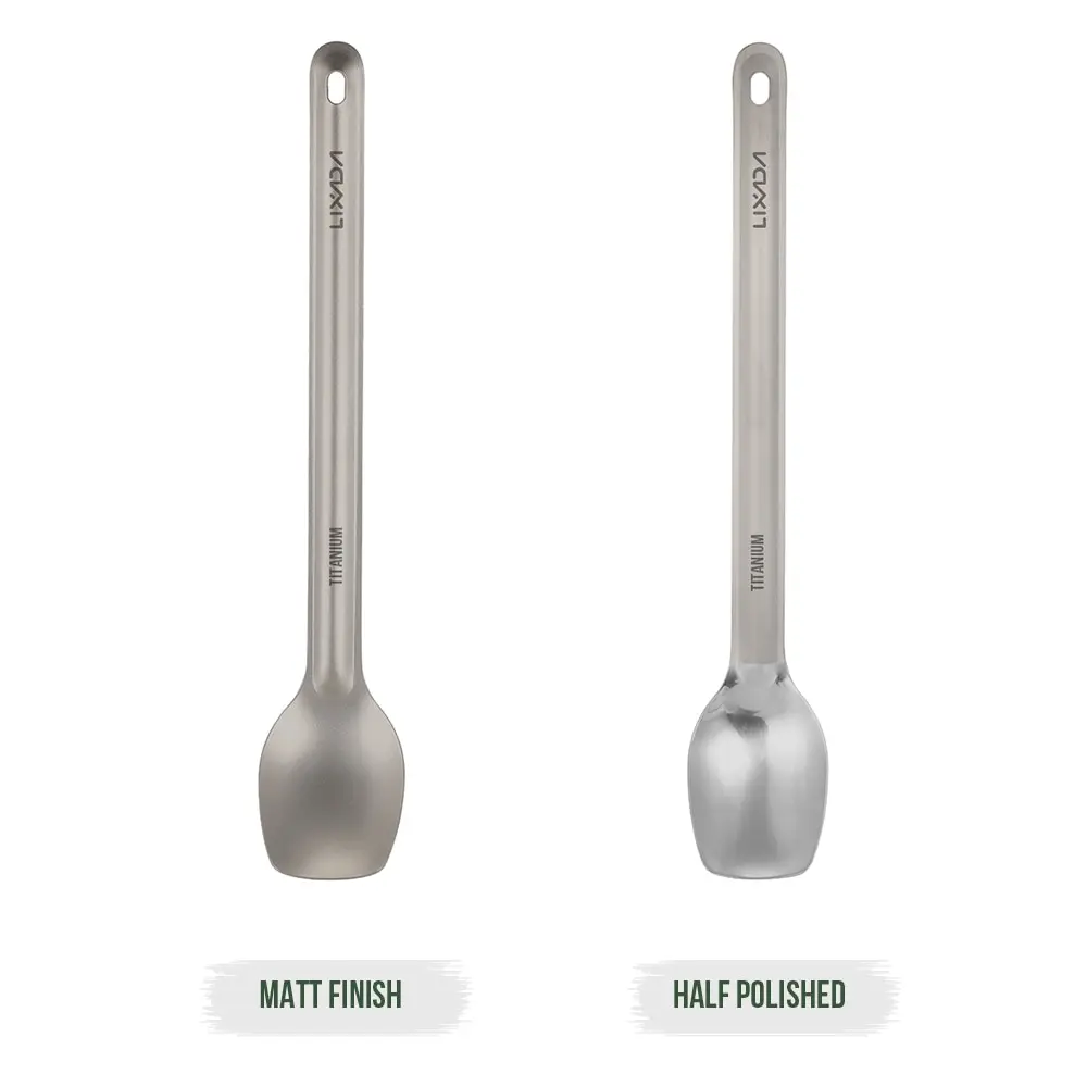 Lixada Titanium Long Handle Spoon Outdoor Portable Dinner Spoon Cutlery Camping Backpacking Picnic Outdoor Tools