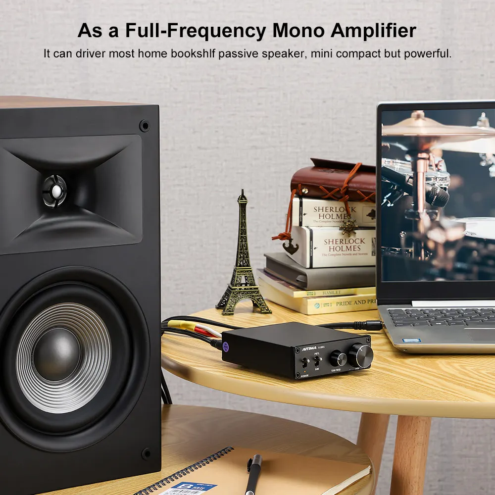Amplificador de Áudio Aiyima Subwoofer Amplificador Mono Som Digital Classe d Casa Freqüência Completa Potência Tpa3116d2 100w - Image 6