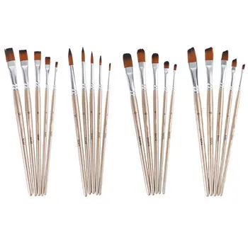 

5pcs Paint Brush Set Nylon Hair Professional Artist Watercolor Acrylic Painting G92E