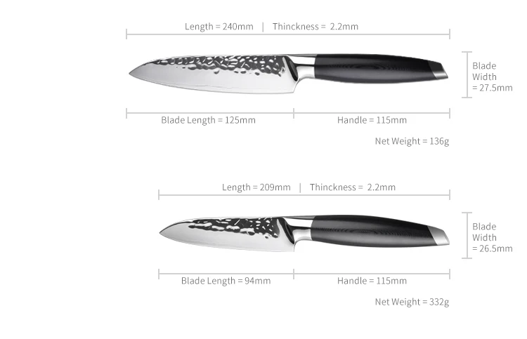 8 дюймов Кухонные ножи 3 слоя 440C кованый стальной нож шеф-повара нож для нарезки фруктов нож с ручкой G10 инструмент для приготовления пищи