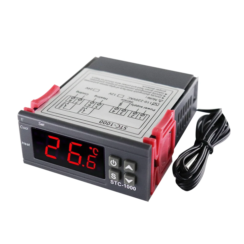 Termostato Digital De Controle De Temperatura STC 1000 12V 24V 220V