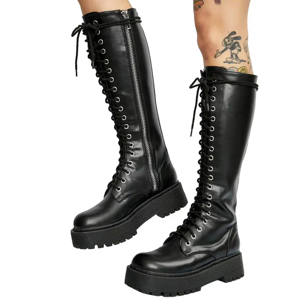 SARAIRIS/ г. Брендовые Модные женские ботинки для косплея на заказ, большие размеры 42 женские сапоги до колена с перекрестной шнуровкой