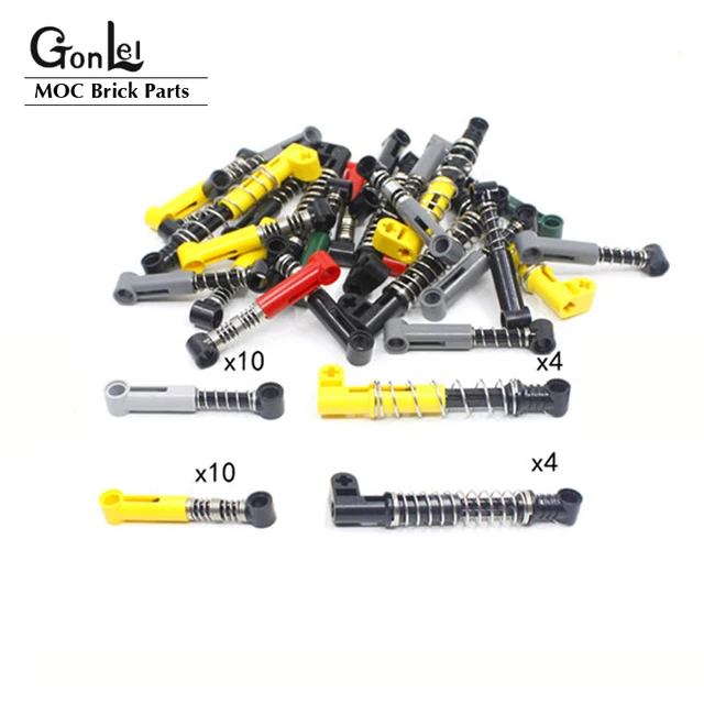 28Pcs/lot High-Tech Steering Shock Absorber 6.5L/9.5L Soft/Hard Spring MOC Building Blocks Bricks High-Tech Cars Spare Parts Toy 1