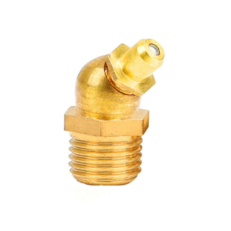 

5PCS Brass Grease nipple Oil mouth Grease nipple 45 Degree Male Elbow Butter gun fittings