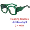 Anti Blue Light Oversized Reading Glasses Retro Green Big Frame Eyeglasses Elegant Optical Glasses For Women Presbyopia Eyewear 1