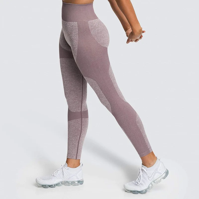 Женские штаны для йоги с высокой талией, пуш-ап, дышащие эластичные бесшовные леггинсы, штаны для фитнеса, трико для спортзала, спортивная одежда для бега, цветные