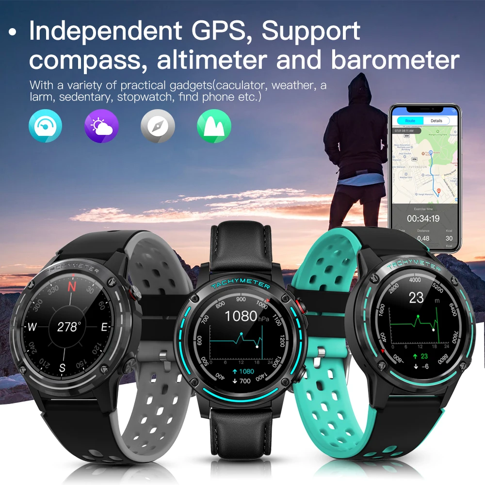 смарт часы мужские наручные GPS спортивные Смарт с барометром высотомер Компас