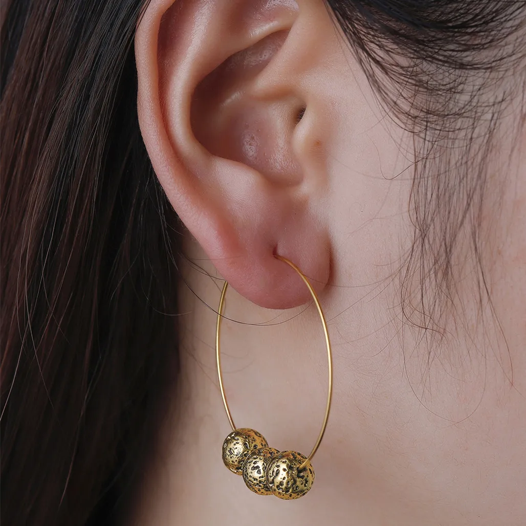 Qiming Handmade Large Hoop Earrings Women Jewelry Smooth Qiming Handmade Large Hoop Earrings