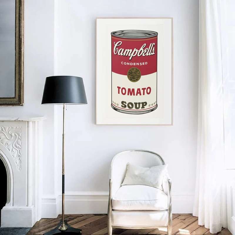 Andy Warhol Tomato Soup Wall Art Print Living Room Decor