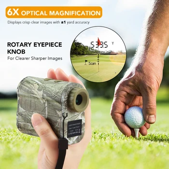 

Lixada 600M Golf Rangefinder for Hunting Airsoft 6X Distance Meter Speed Tester Range Finder with Carry Bag Hand Strap