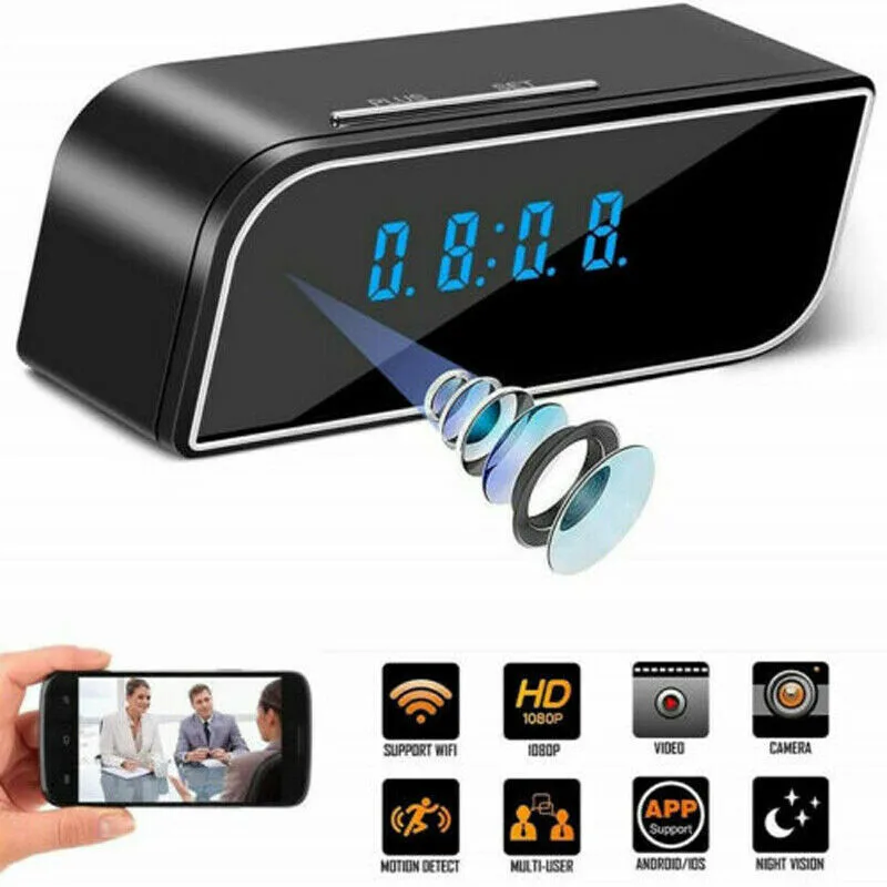 

QZT Mini Clock Camera WIFI Full HD 1080P Smart Electronic Clock Camera Wireless Night Vision IP Secret Camera For Home Security