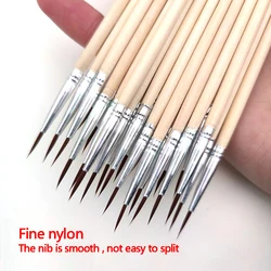 Hook Line Pen Wood Color Long Tail Nylonhair Painting Brush Children DIY Art Supplies Tool Stationery Watercolor Painting Pen