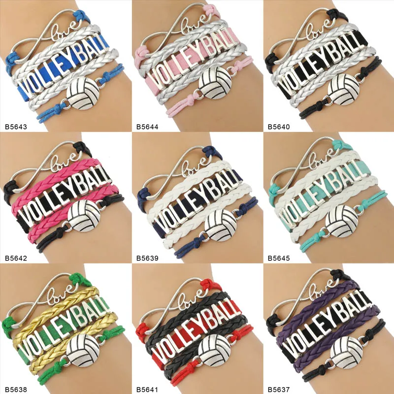 Bracelet Jewelry Trendy Infinity Love Volleyball Sports Fans Gift Christmas Gift Men's Bracelets for Women