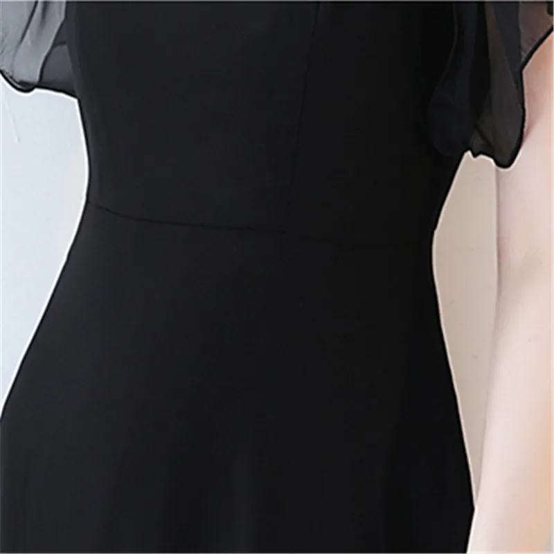 Коктейльное платье Skyyue, однотонное, милое, с оборками, Vestido De Coctel, с коротким рукавом, ТРАПЕЦИЕВИДНОЕ, длиной до колена, Короткие коктейльные платья LX457