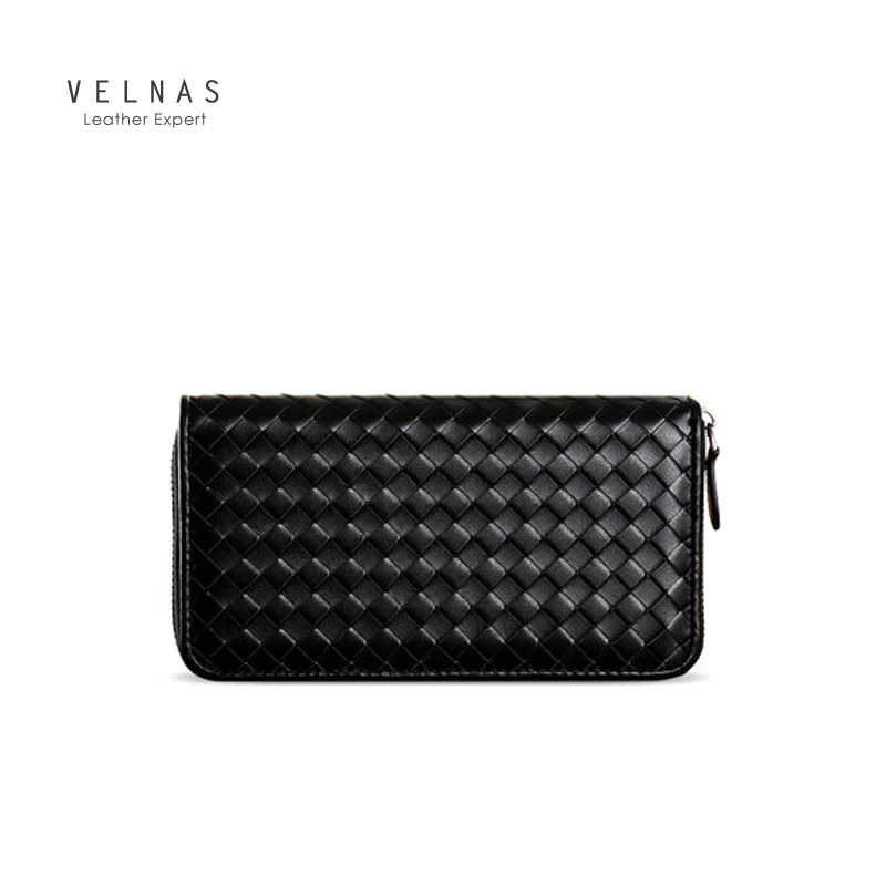 

Wallet Unisex Long Clutch Leather Woven 2020 New Leather Wallet Zipper Clutch