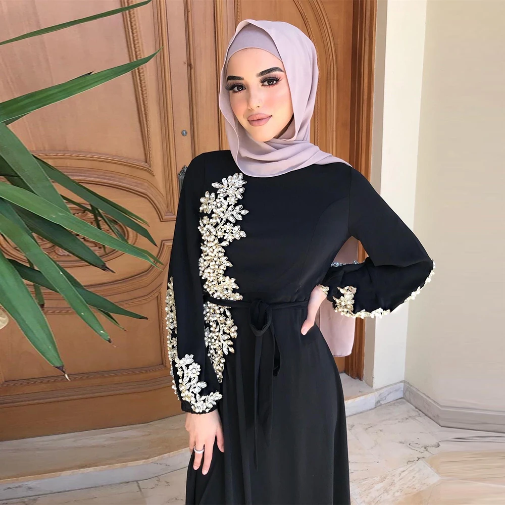 Eid Mubarak Kaftan Abaya женское мусульманское хиджаб платье Caftan европейская одежда ислам
