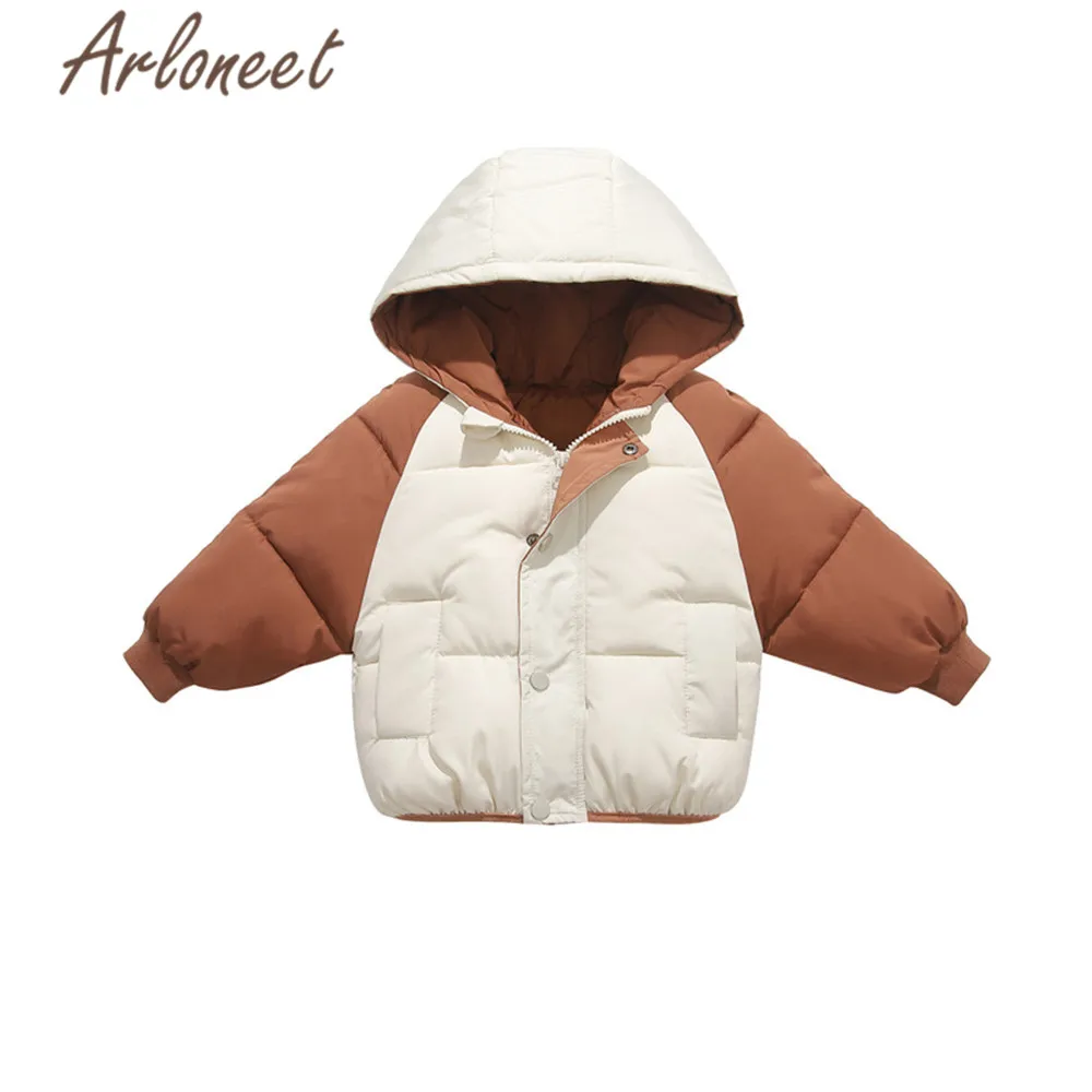 Одежда arloneet; пальто с капюшоном для маленьких девочек; зимнее плотное пальто для мальчиков; куртка на молнии; Верхняя одежда; детская парка; теплая ветрозащитная верхняя одежда