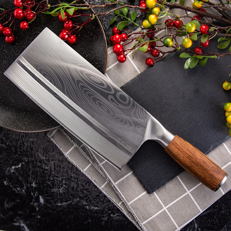 

Liang Da 8 Inch Stainless Steel Cleaver Butcher Knife Pro Kitchen Knife Wood Handle Chopping Knife Kitchen Cooking Chef Knife