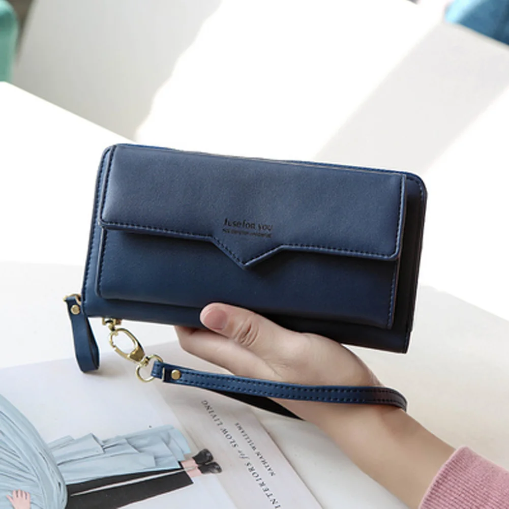 Sapphire Blue Кошелек клатч длинный женский кошелек модный из искусственной кожи телефон сумка держатель для карт большой емкости - Цвет: Sapphire Blue