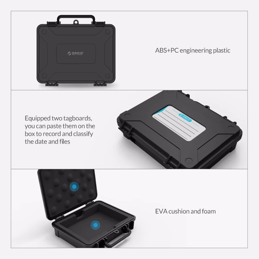 Orico Phf35 3.5 Polegada Hdd Caixa de Proteção Case de Armazenamento à Prova de Choque à Prova de Água Função à Prova de Poeira Etiqueta de Segurança Design Torres e estojos p/computador - Imagem 5