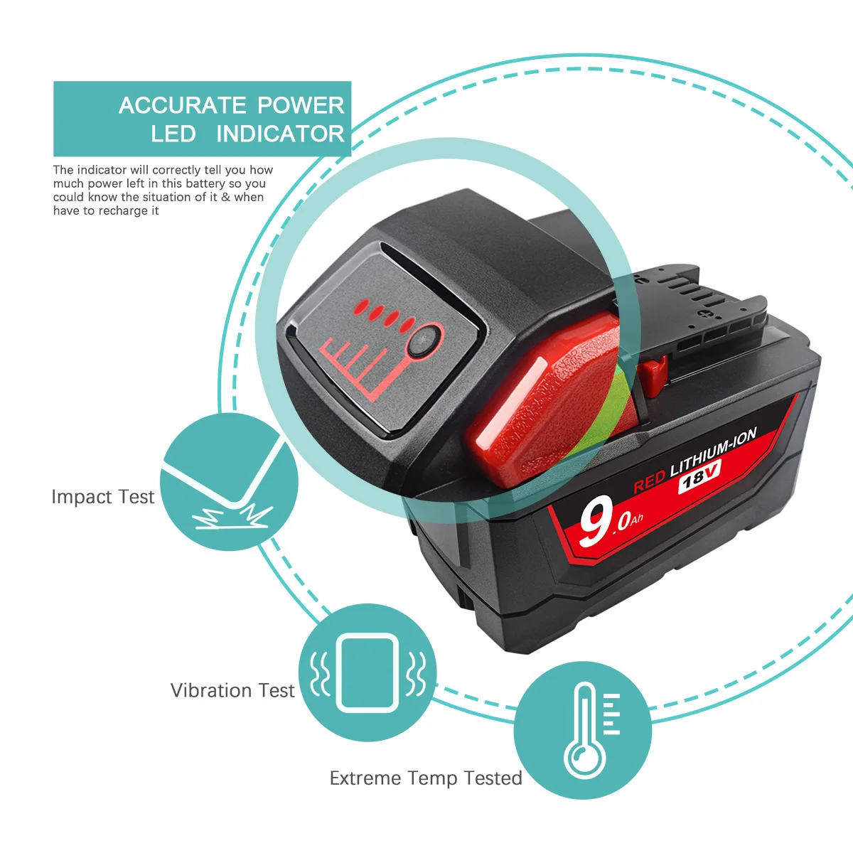 Powtree для Milwaukee M18 9000mAh 18V электроинструменты перезаряжаемая литий ионная батарея