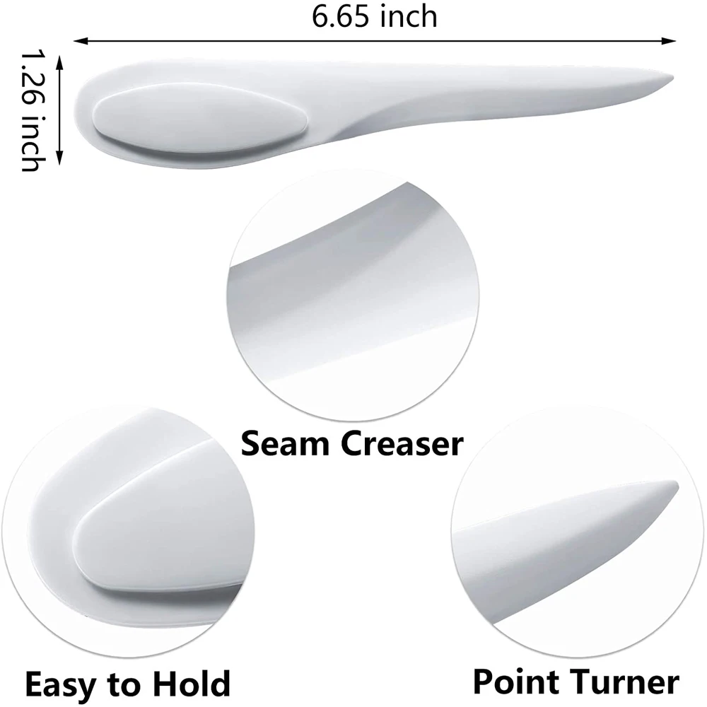 1/3 Pcs Point Tuner Seam Creaser Creases Sewing Tool Plastic Sewing Mark Seam Presser Tool for Sewing Quilting White Black Red