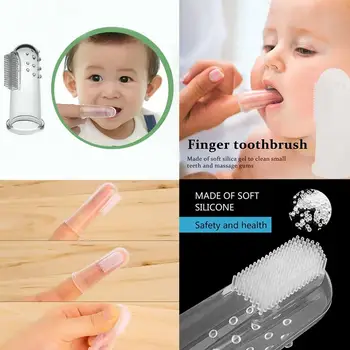 

Baby Finger Toothbrush Soft Silicone Toothbrush & Gum Massager Brush Clean Teeth Baby Oral Care Portable Finger Toothbrush