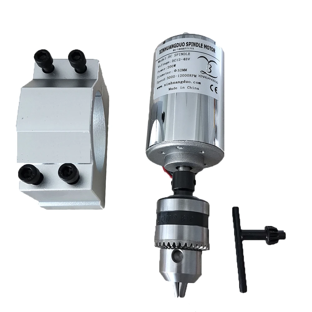 200 Вт шпиндель Мотор 12 V-48 V DC 0.2KW шпиндель с воздушным охлаждением высокого Скорость шпинделя щетка с воздушным охлаждением PCB гравировальный станок и кронштейн