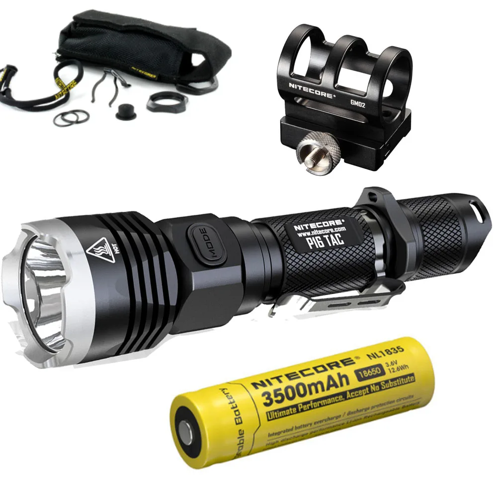 P16TAC NL1835 GM02 NITECORE P16Tac тактический фонарь CREE XM-L2(U3 max 1000 люмен дальность луча 300 м Открытый поисковый фонарь с GM02 - Испускаемый цвет: P16TAC NL1835 GM02