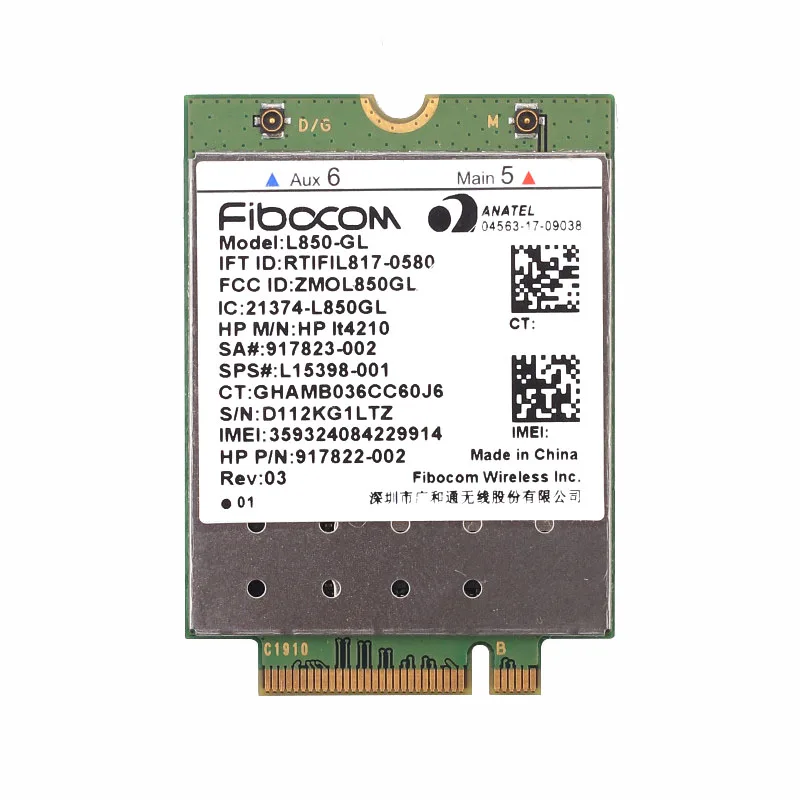 para hp Lt4210 Fibocom Cartão sem Fio L15398001 Xmm 7360 Wwan Módulo Móvel 4g Lte Neu para Probook 430 440 450 L850-gl L850 - Imagem 3
