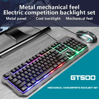 

Gaming keyboard Mouse Combos LED Backlit USB Wired Mechanical Keyboard Mouse Set for PC Computer Laptop Gamer High Quality Z0422