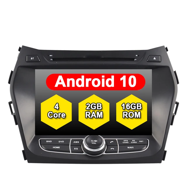 ANDROID 10 для HYUNDAI IX45 SANTA FE 2013 Автомобильная аудиосистема с подключением к DVD напрямую