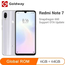 Мобильный телефон Xiaomi Redmi Note 7 с глобальной прошивкой, 6 ГБ ОЗУ, 64 Гб ПЗУ, Восьмиядерный процессор Snapdragon 660, 48 МП, двойная камера, 4000 мАч, полный экран 6,3 дюйма