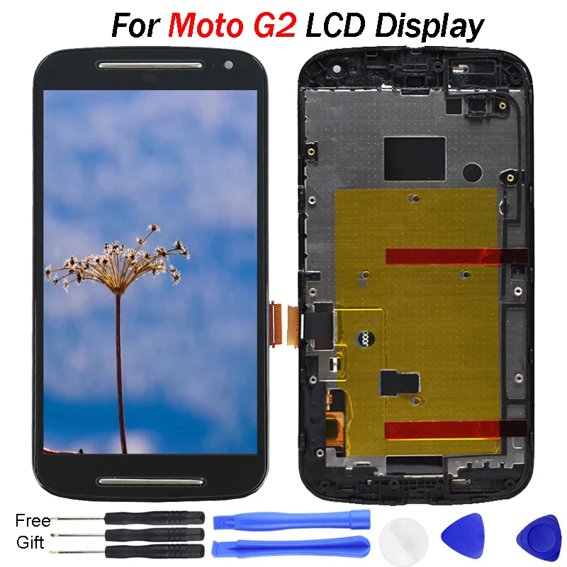 

Tested Display for Moto G2 LCD Display Touch Screen Digitizer Assembly XT1063 XT1064 XT1068 Lcd Frame For Motorola XT1069 LCD