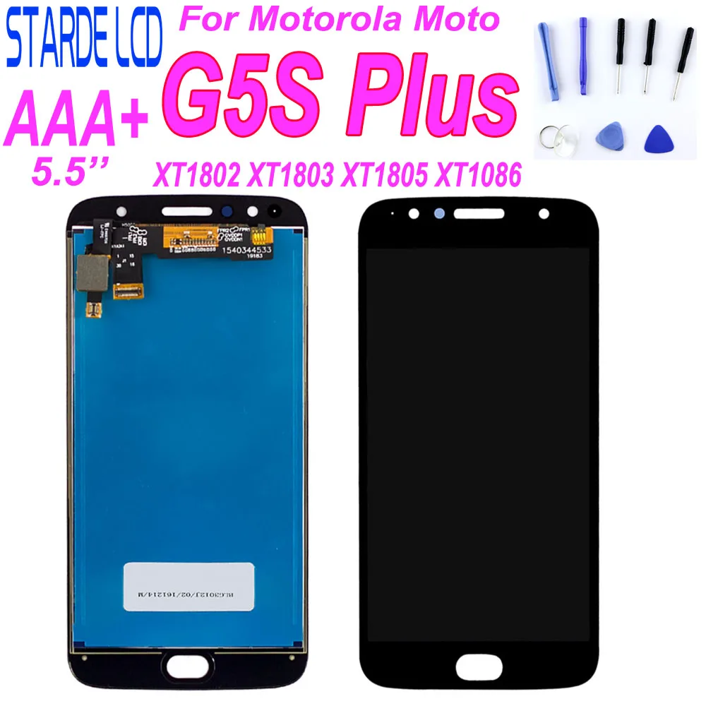 

For Motorola Moto G5S Plus 5.5 inch LCD Display XT1802 XT1803 XT1805 XT1086 Touch Screen Digitizer Assembly with Free Tools