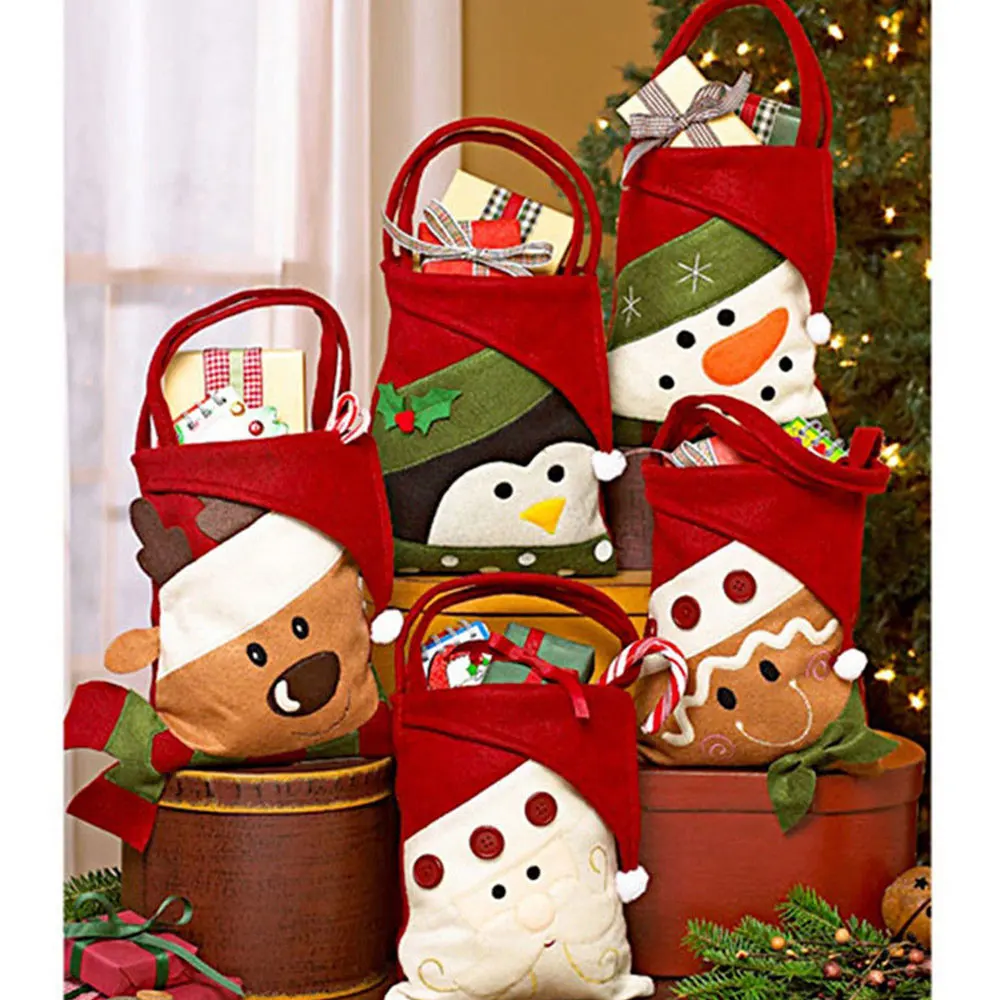 Christmas Apple Fruit Candy Gift Bag Pouch Wrapping Kids Party Portable