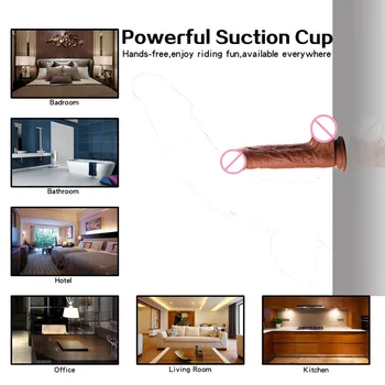 Automatic Telescopic Heating Big Dildo Vibrator Huge penis Suction Cup dildo Realistic dildos for women sex toys for adult toy 6