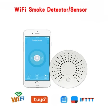 

2-In 1 Smart WiFi Smoke Detector/Sensor and Temperature Alarm Battery Operated Security Alarm Sensor