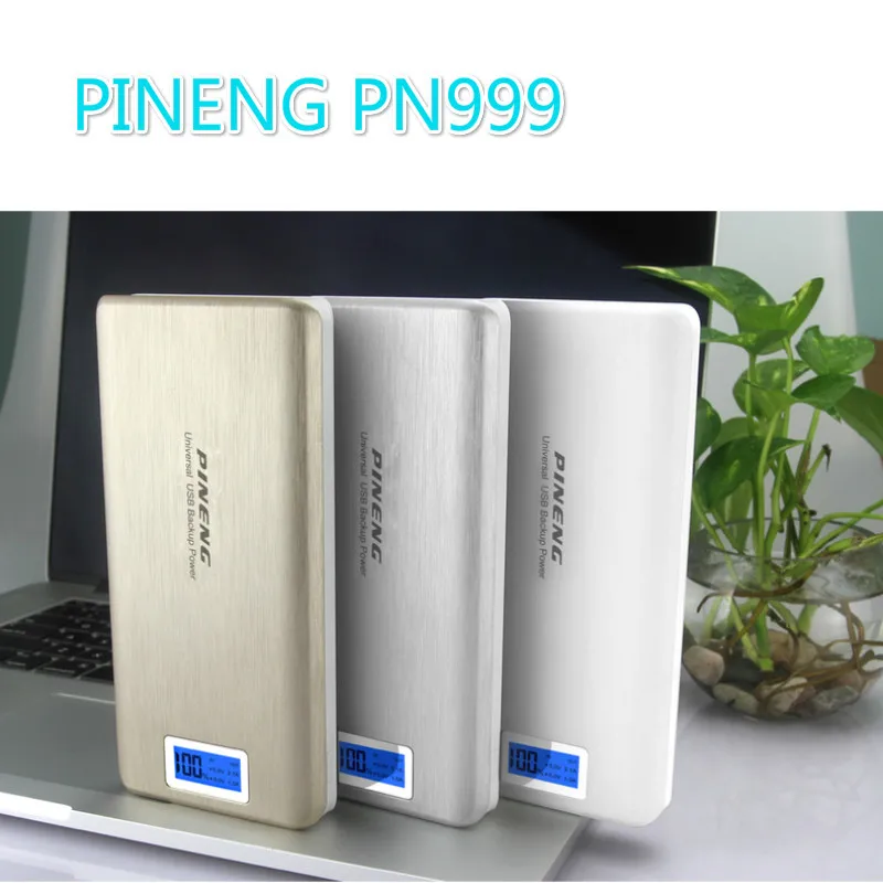 Najtaniej PINENG power bank повербанк PN 999 20000mAh podwójna przenośna ładowarka usb wyświetlacz LCD wykonany w chinach